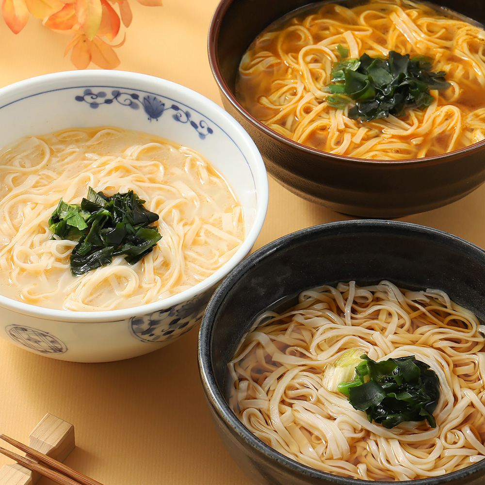 お湯を注ぐだけの稲庭うどん食べ比べセット