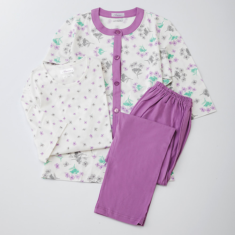 婦人半袖パジャマ 七分袖カーディガン付き3点セット 商品詳細 高島屋オンラインストア