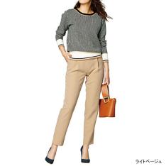 画像美脚シルエットタックパンツ(股下65cm)