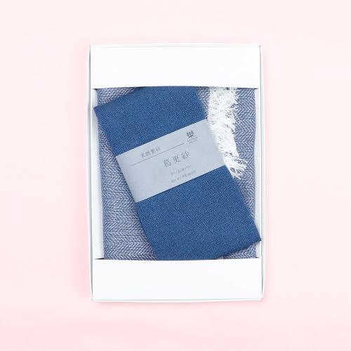 【母の日】葛更紗のストール＆アームカバー（藍）