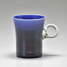 〈能登島ガラス工房〉 耐熱ガラス マグカップ パープル
