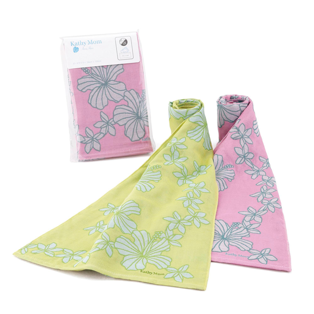 【母の日】アロアロプルメリア　タオルマフラー2枚セット