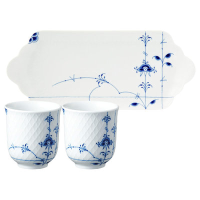 ブルーパルメッテ　カップペア・トレイセット