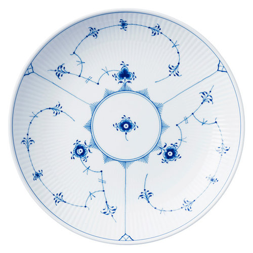 ブルーフルーテッド プレイン ディーププレート25cm