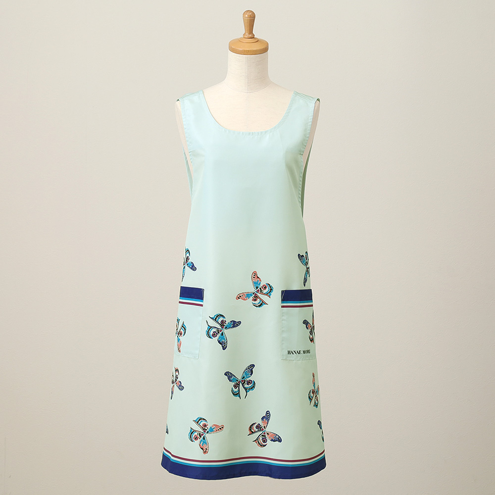 【母の日】ポケッタブルエプロン（かすり蝶）