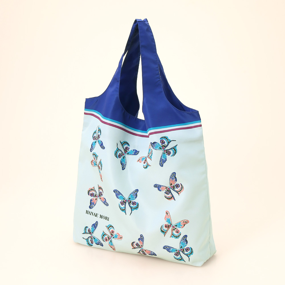 【母の日】ポケッタブルエコバッグ（かすり蝶）