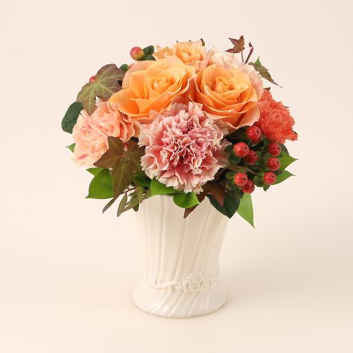 【母の日】生花（アレンジメント）「アプリコット・ルミエール」