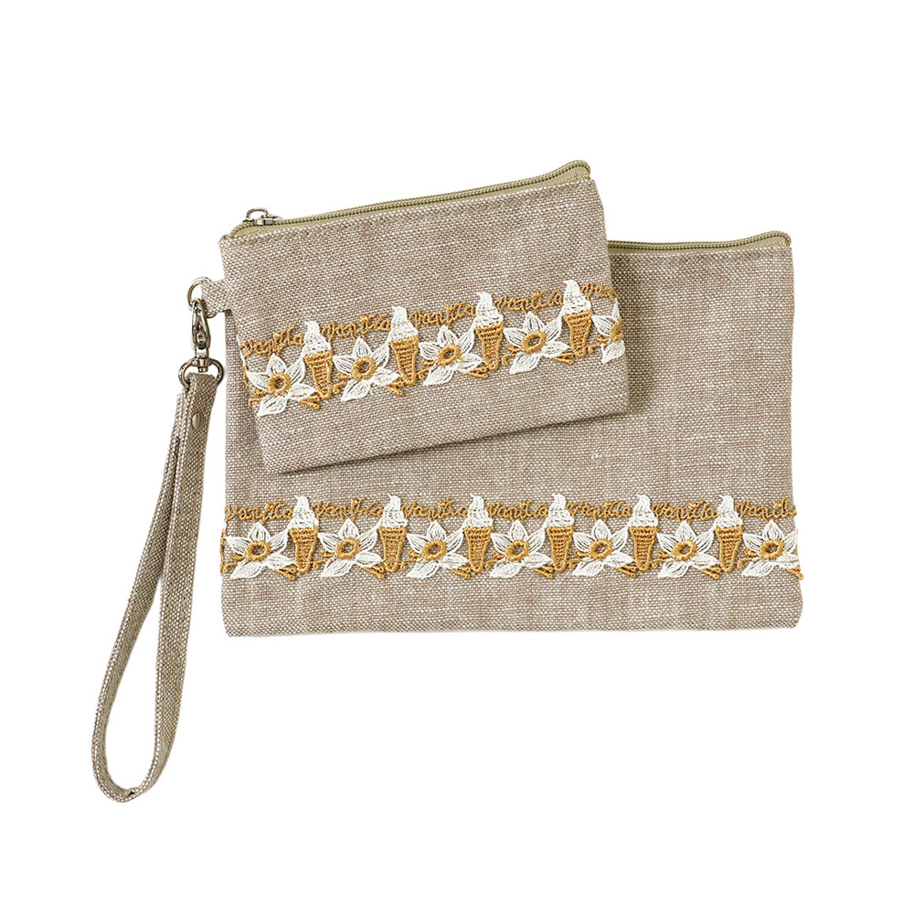 【母の日】リネン小物シリーズ「ダブルポーチ」