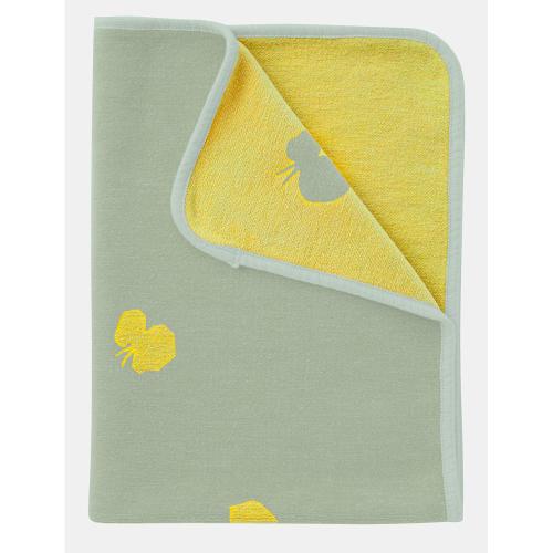 コットン　ミニブランケット　CHOUCHO　オリーブイエロー