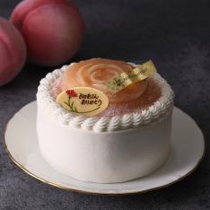 【母の日】ザ・ショートケーキ＜華やぐ桃のコンポート＞＜母の日プレート付＞12cm