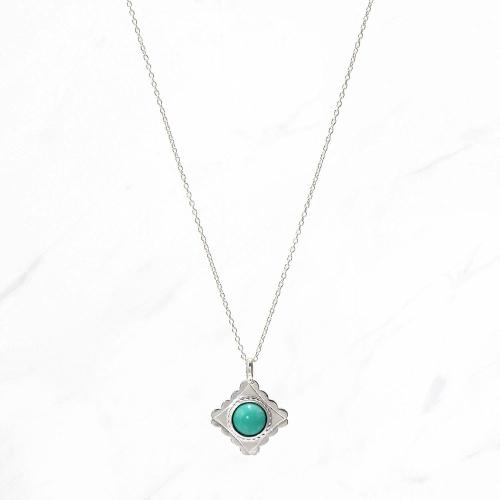 SILVERスカラップトリム ネックレス ターコイズ