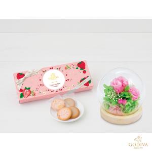 【ホワイトデー】プリザ「スフィアピンク」&ゴディバ