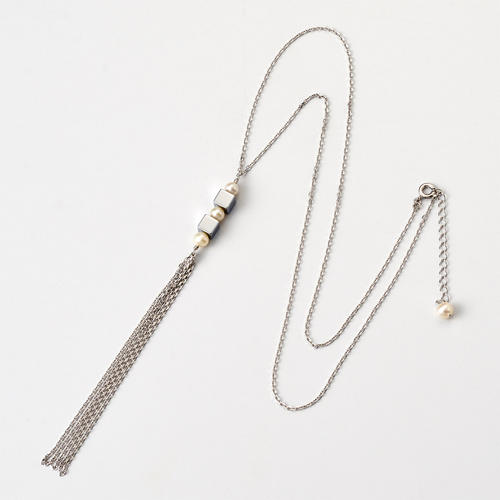 【横浜高島屋限定】淡水パールキューブタッセルネックレス