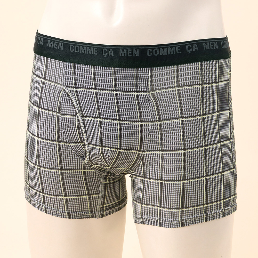 チェック柄 ボクサーパンツ 前開き M→L