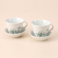 ボヘミア陶器 コーヒーカップ&ソーサー2Pセット