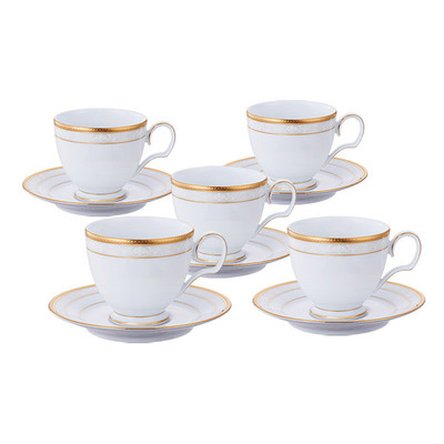 Noritake ノリタケ カップ & ソーサー セット ( コーヒー ティー 兼用) 250cc ハンプシャーゴールド 5客 ファインポー Noritake ノリタケ カップ \u0026 ソーサー セット ( コーヒー ティー 兼用