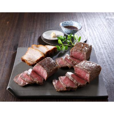 黒毛和牛3種のローストビーフと黒豚焼豚セット