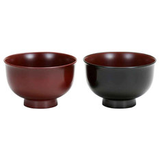 越前塗 夫婦椀 千鳥 茜朱・黒内茜