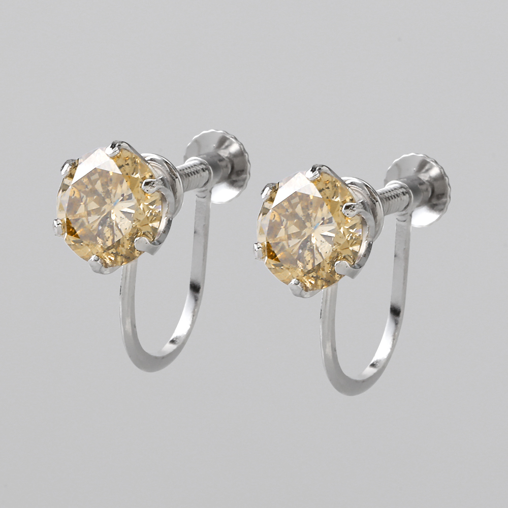 Pt計1 5ctライトブラウンダイヤイヤリング 商品詳細 高島屋オンラインストア