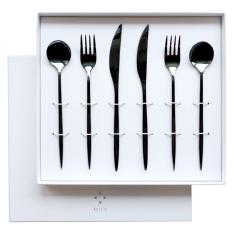 SUGATA 6本セット Black（ナイフ・フォークLarge・スプーンLarge 各2本）