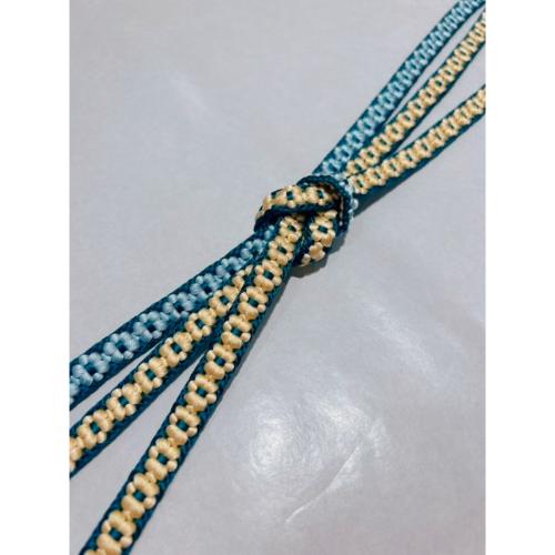 ＜三華苑＞小桜組帯締め（黄×水色）