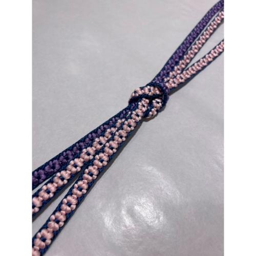 ＜三華苑＞小桜組帯締め（紫×ピンク）