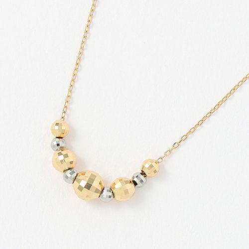 K18／K18WGミラーボールグラデーションネックレス