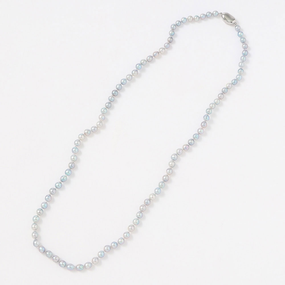 ナチュラルグレーアコヤ真珠ロングネックレス