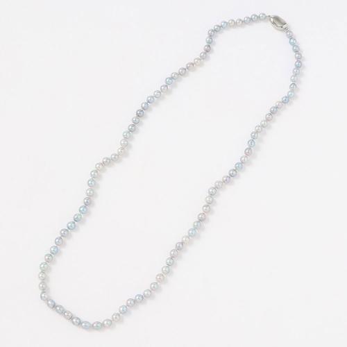 ナチュラルグレーアコヤ真珠ロングネックレス