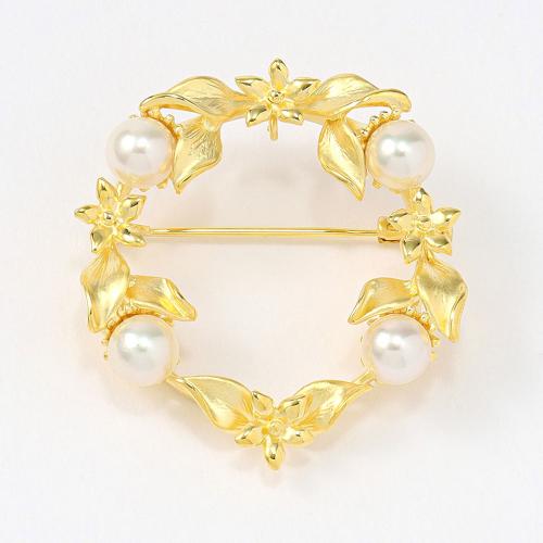 SVアコヤ真珠リースブローチ