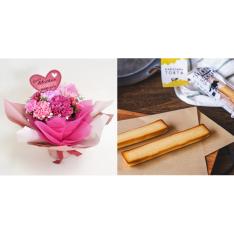 【母の日】ハッピーブーケピンクとスイーツのセット