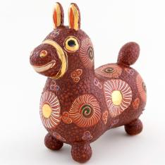 双仙作 デコ盛赤花文