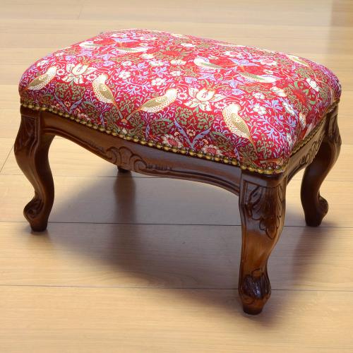 ＜ファブリックバイベストオブモリス＞フットスツール　レッド系