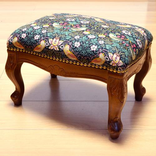 ＜ファブリックバイベストオブモリス＞フットスツール　グリーン系