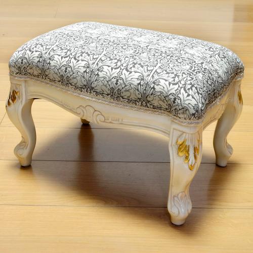 ＜ファブリックバイベストオブモリス＞ホワイトフットスツール