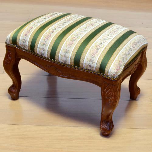 フットスツール　グリーンストライプ