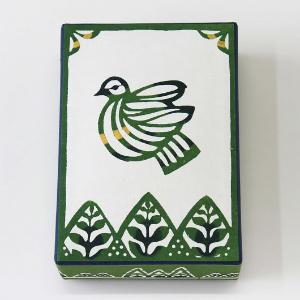和紙はがき箱  木鳥 緑　　