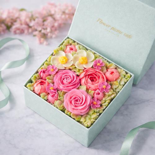 食べられるお花のボックスフラワーケーキ ー ブルームガーデン