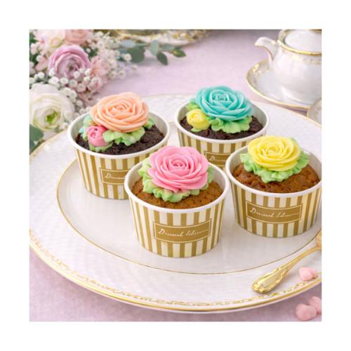 食べられるお花のカップケーキ4個セット