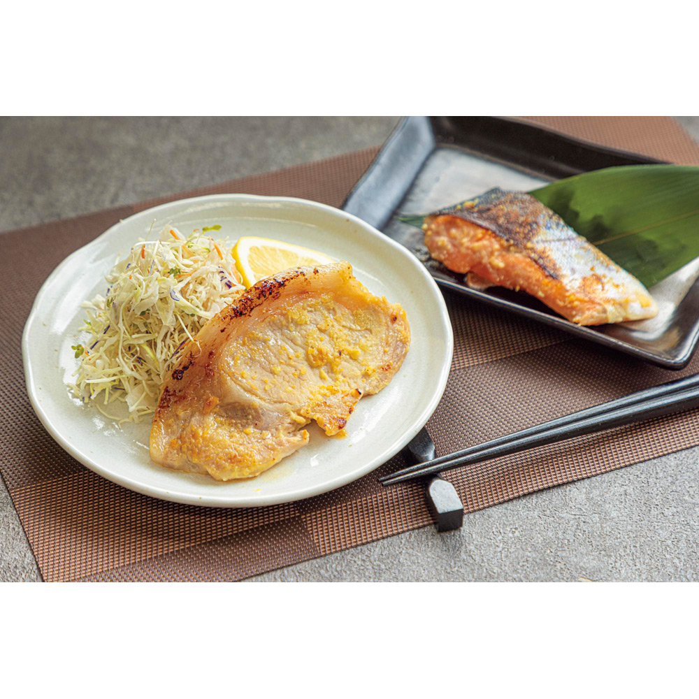 ＜美飾遊膳＞ふくいサーモン・ふくいポーク西京漬け詰合せ