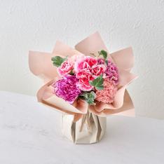 【母の日】生花 そのまま飾れるブーケ ニュアンスカラーピンク