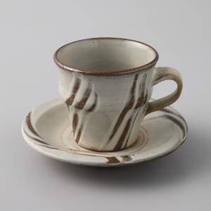 コーヒー碗皿 指描　　
