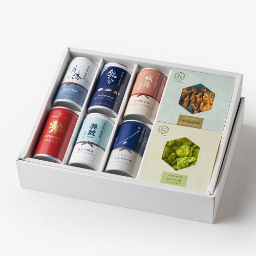 京都の日本酒6種類飲み比べとおつまみ2種のギフト