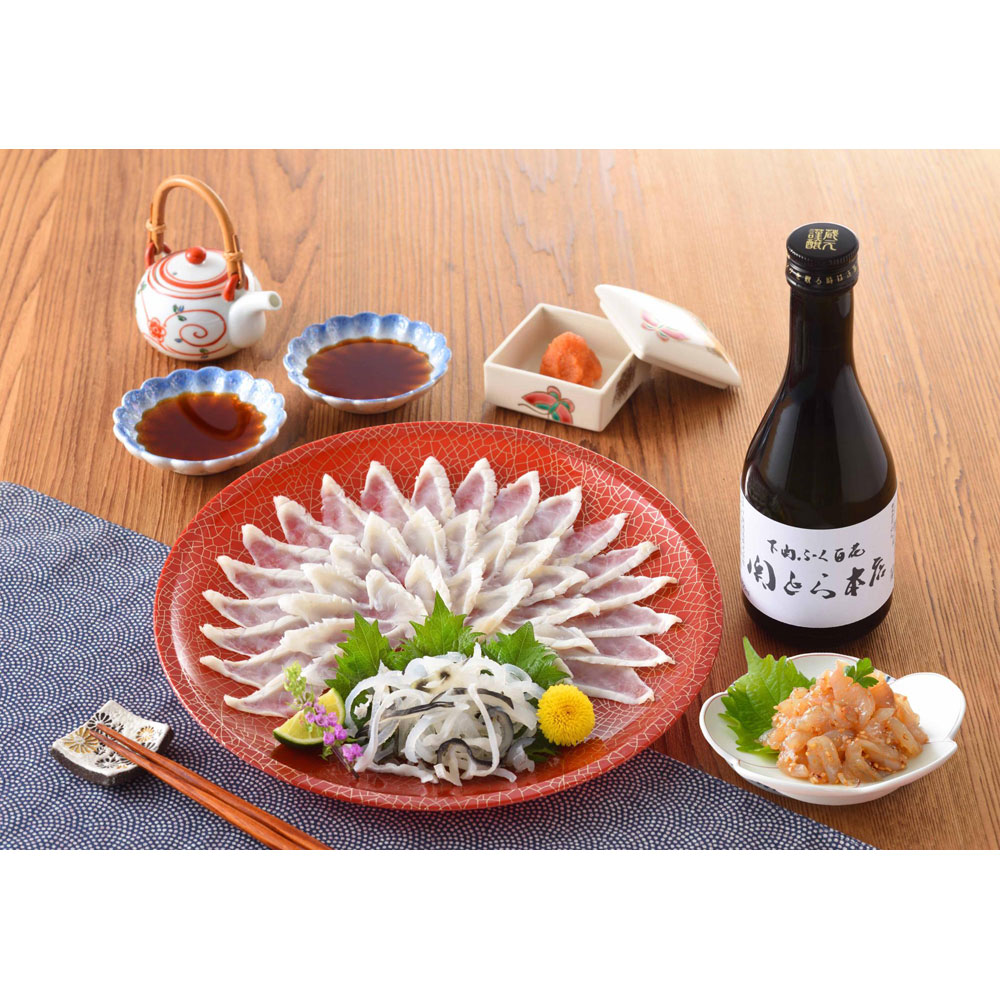 【父の日】ふく霜降り刺身・日本酒セット（父の日カード付）