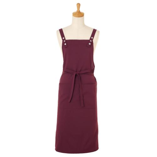 シンプルロングエプロン同色2枚セット