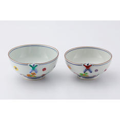 京焼・清水焼 裕窯 一閑人交趾宝散し 組飯碗