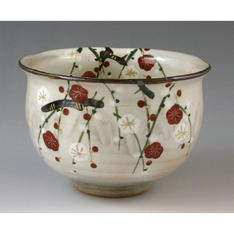 京焼・清水焼　俊山窯　花紀行　お茶呑茶碗（梅）