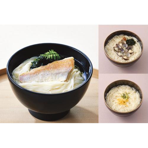 【父の日】菊乃井にゅうめん3種詰合せ（鯛2・しじみ2・鶏塩2）計6個（父の日掛け紙付）