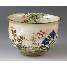 京焼・清水焼　俊山窯　花紀行　お茶呑茶碗（秋草）