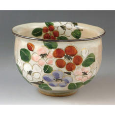 京焼・清水焼　俊山窯　花紀行　お茶呑茶碗（椿）